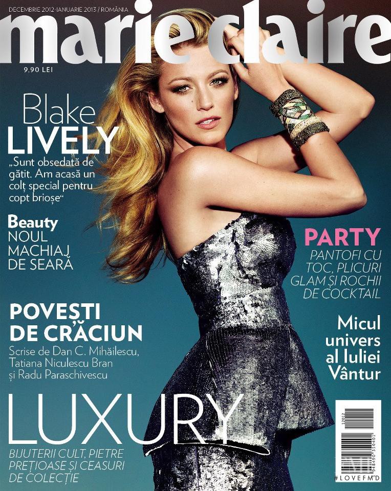 Blake Lively featured on the Marie Claire Romania cover from December 2012