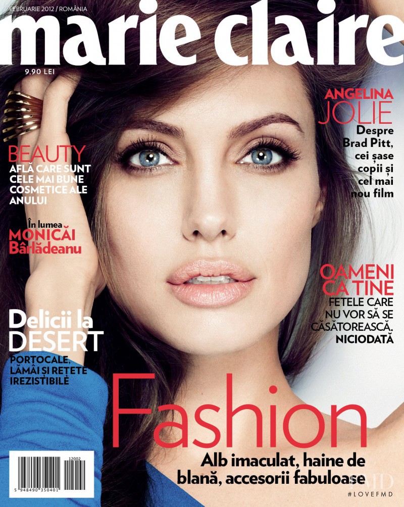 Angelina Jolie featured on the Marie Claire Romania cover from February 2012
