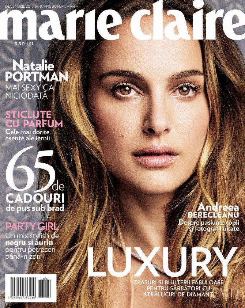 Natalie Portman featured on the Marie Claire Romania cover from December 2013
