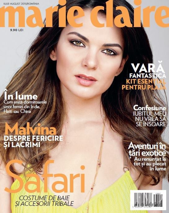 Malvina Cservenschi featured on the Marie Claire Romania cover from July 2013