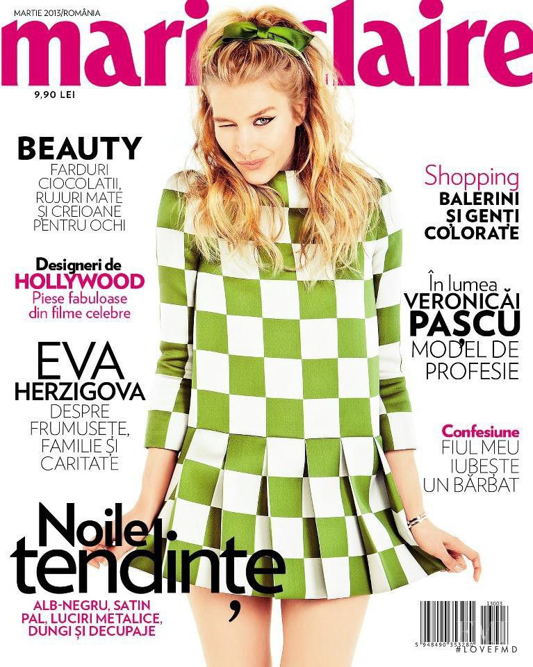 Annemara Post featured on the Marie Claire Romania cover from March 2013