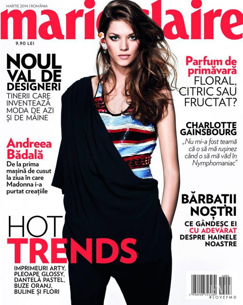 Claudia Anticevic featured on the Marie Claire Romania cover from March 2014