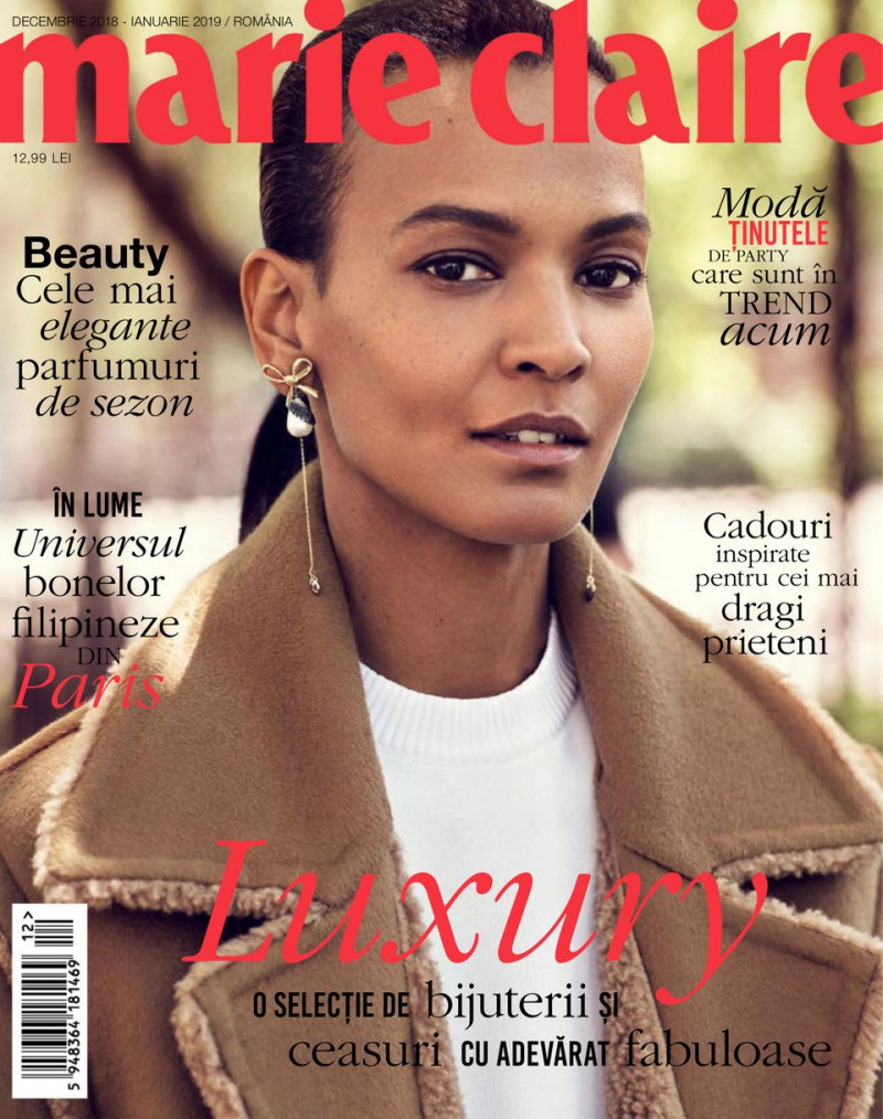 Liya Kebede featured on the Marie Claire Romania cover from December 2018