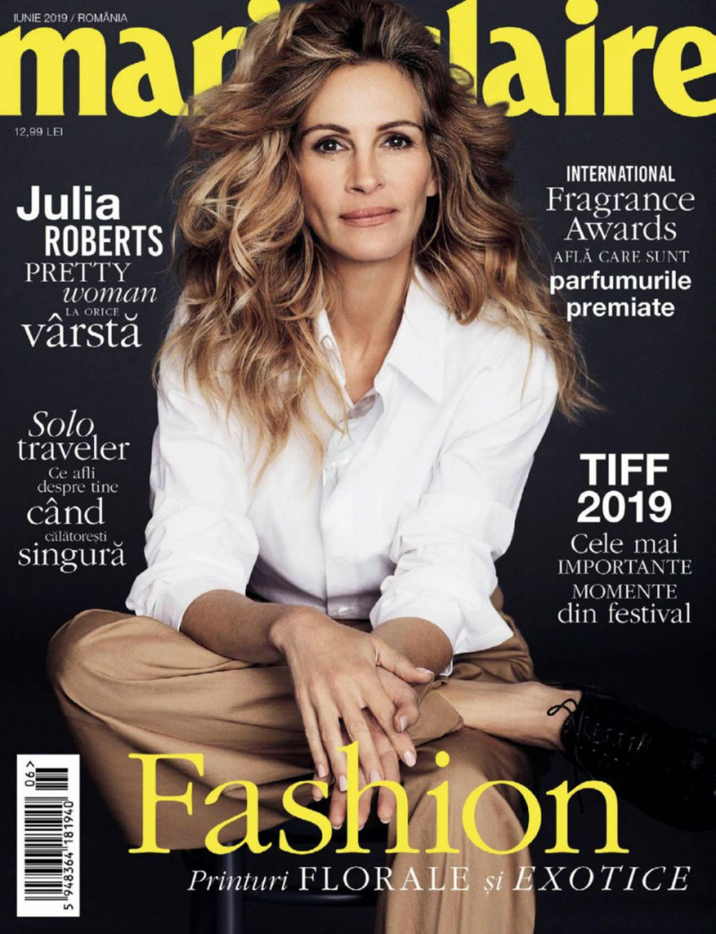 Julia Roberts featured on the Marie Claire Romania cover from June 2019