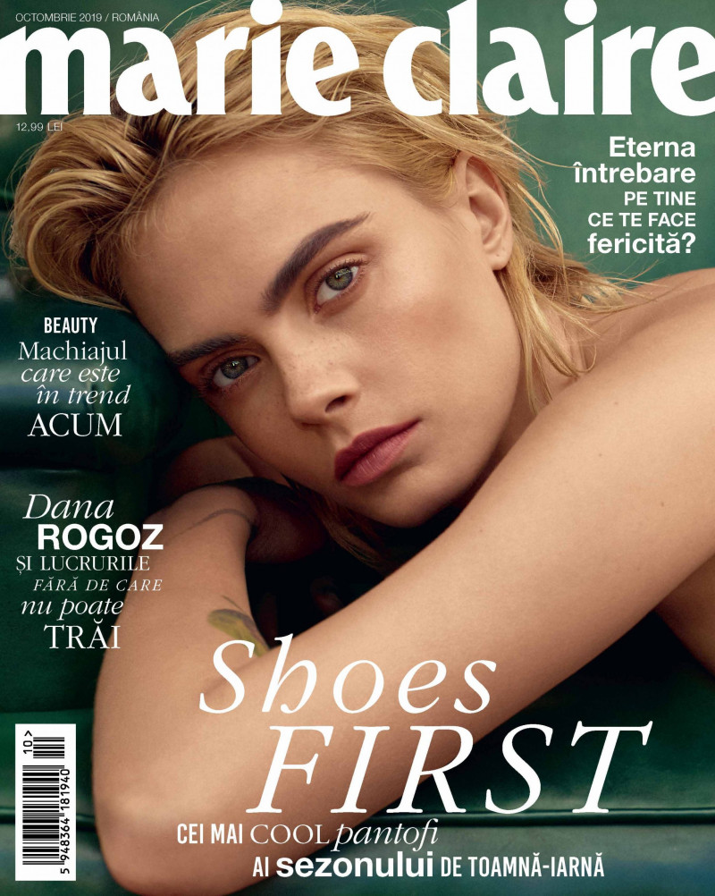 Cara Delevingne featured on the Marie Claire Romania cover from October 2019