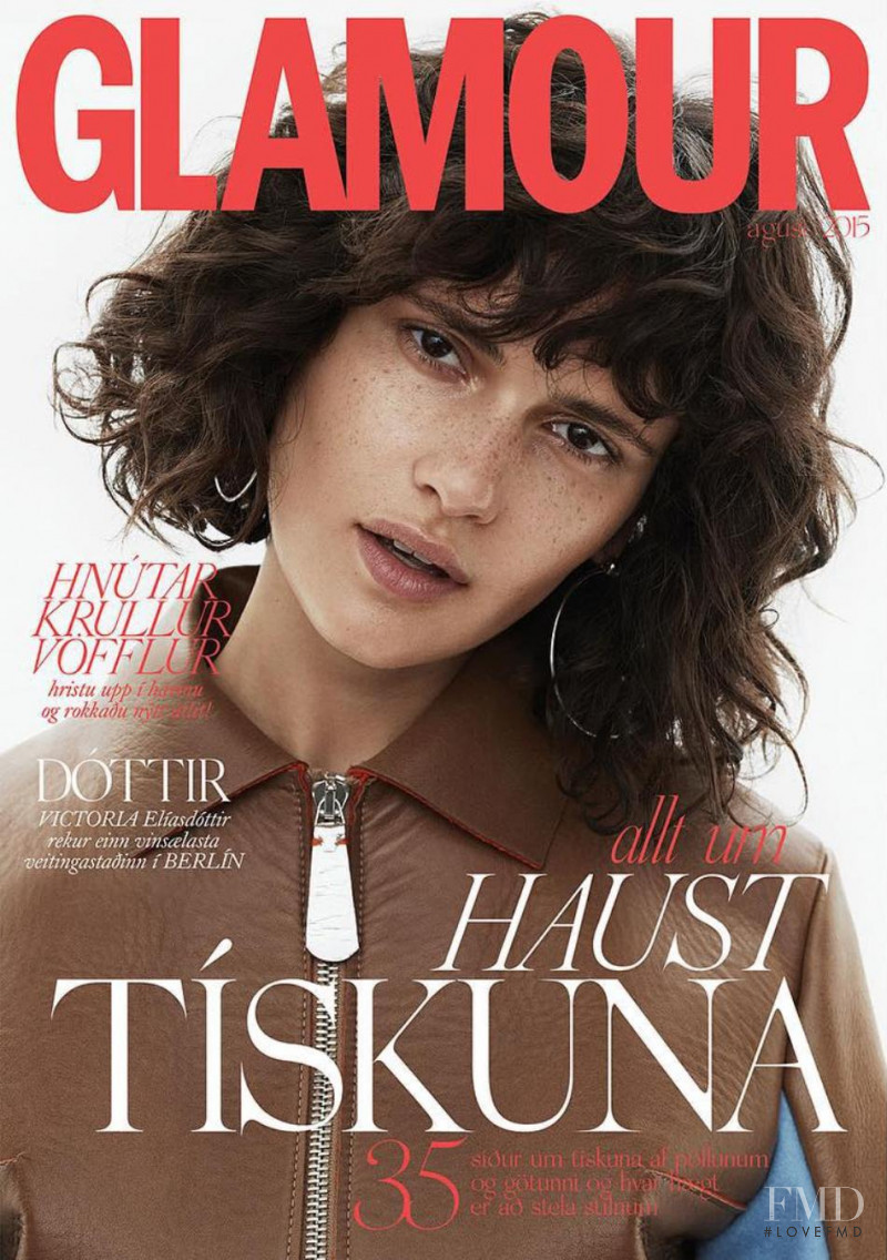 Iana Godnia featured on the Glamour Iceland cover from August 2015