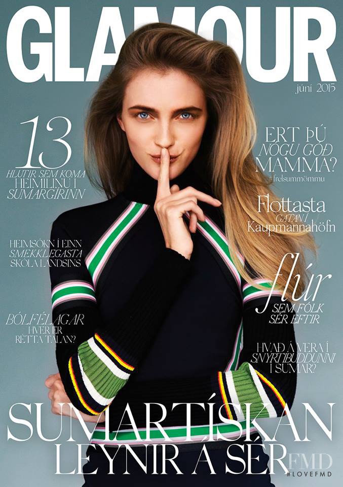 Vlada Roslyakova featured on the Glamour Iceland cover from June 2015