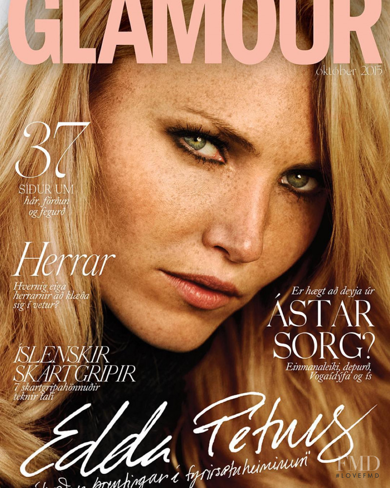 Edda Petursdottir featured on the Glamour Iceland cover from October 2015