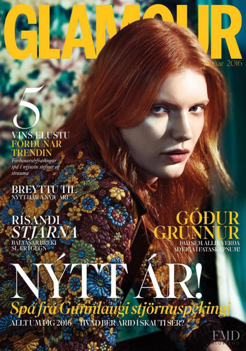 Anniek Kortleve featured on the Glamour Iceland cover from January 2016