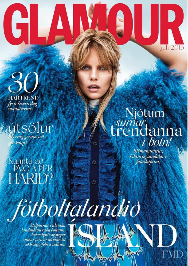 Marloes Horst featured on the Glamour Iceland cover from July 2016