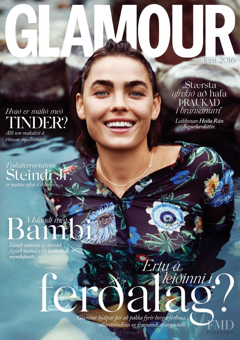 Bambi Northwood-Blyth featured on the Glamour Iceland cover from June 2016