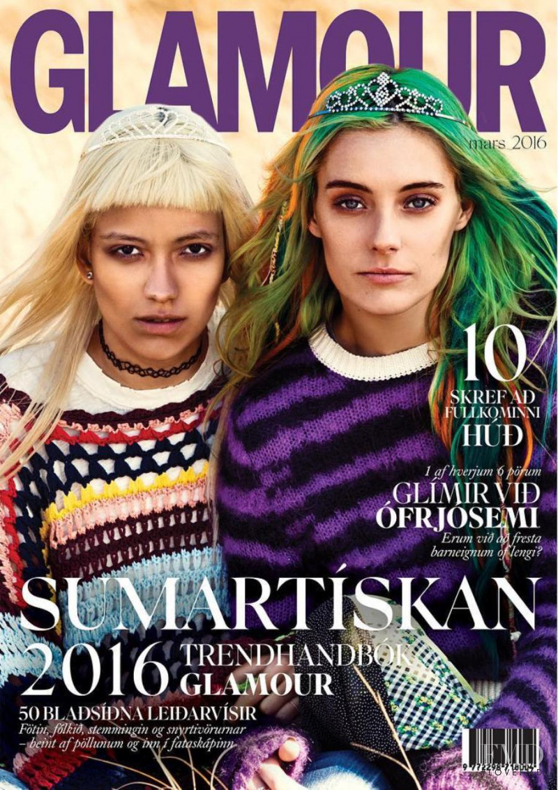 Chloe Norgaard featured on the Glamour Iceland cover from March 2016