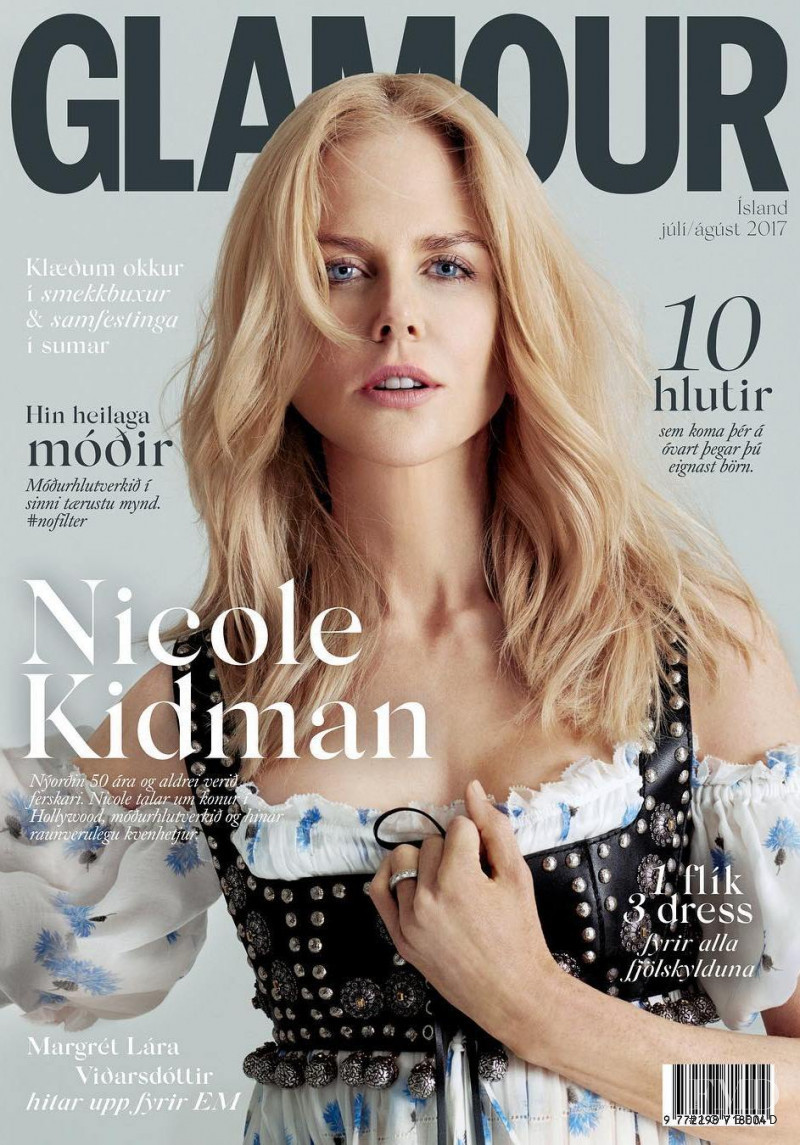 Nicole Kidman featured on the Glamour Iceland cover from July 2017