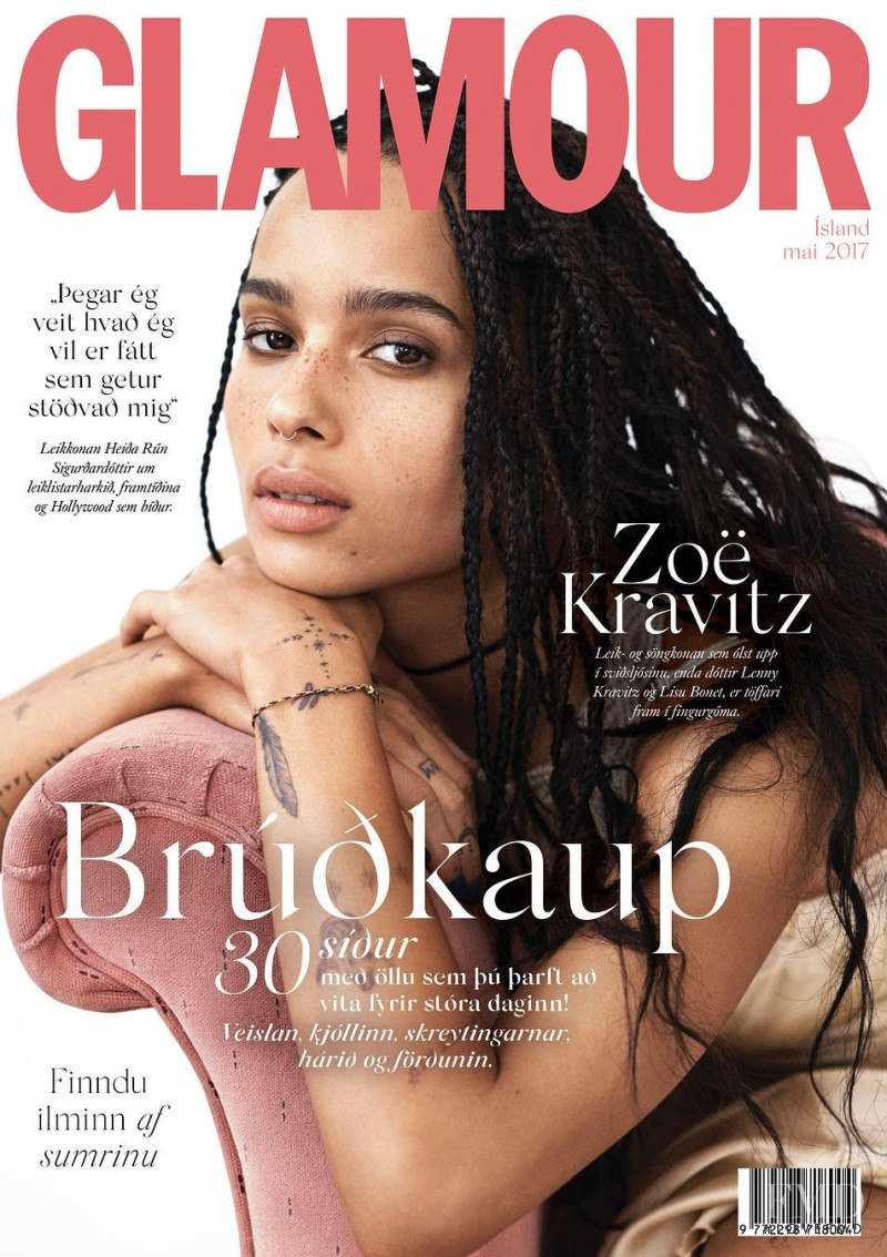 Zoe Kravitz featured on the Glamour Iceland cover from May 2017