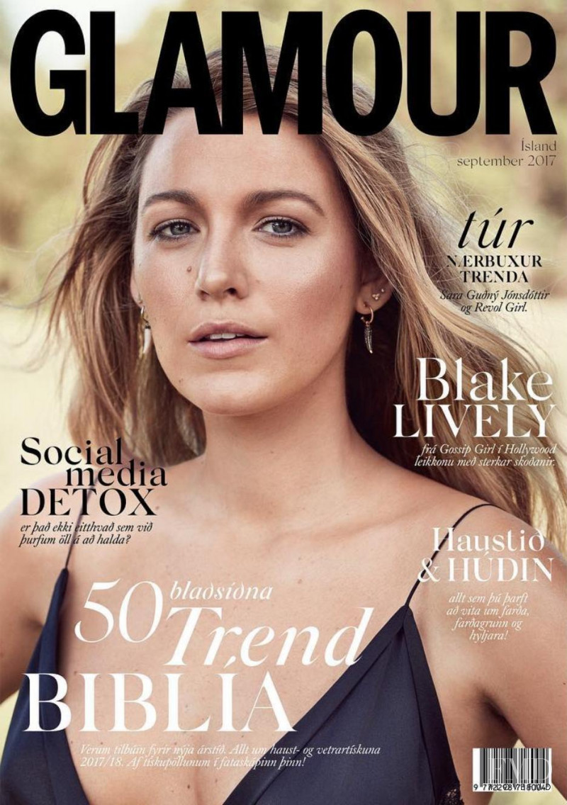 Blake Lively featured on the Glamour Iceland cover from September 2017