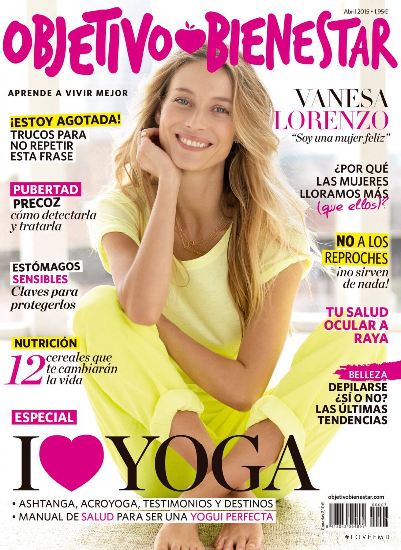 Vanesa Lorenzo featured on the Objetivo Bienestar cover from April 2015