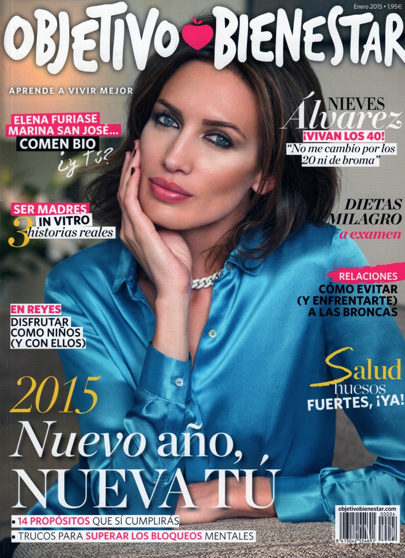 Nieves Alvarez featured on the Objetivo Bienestar cover from January 2015
