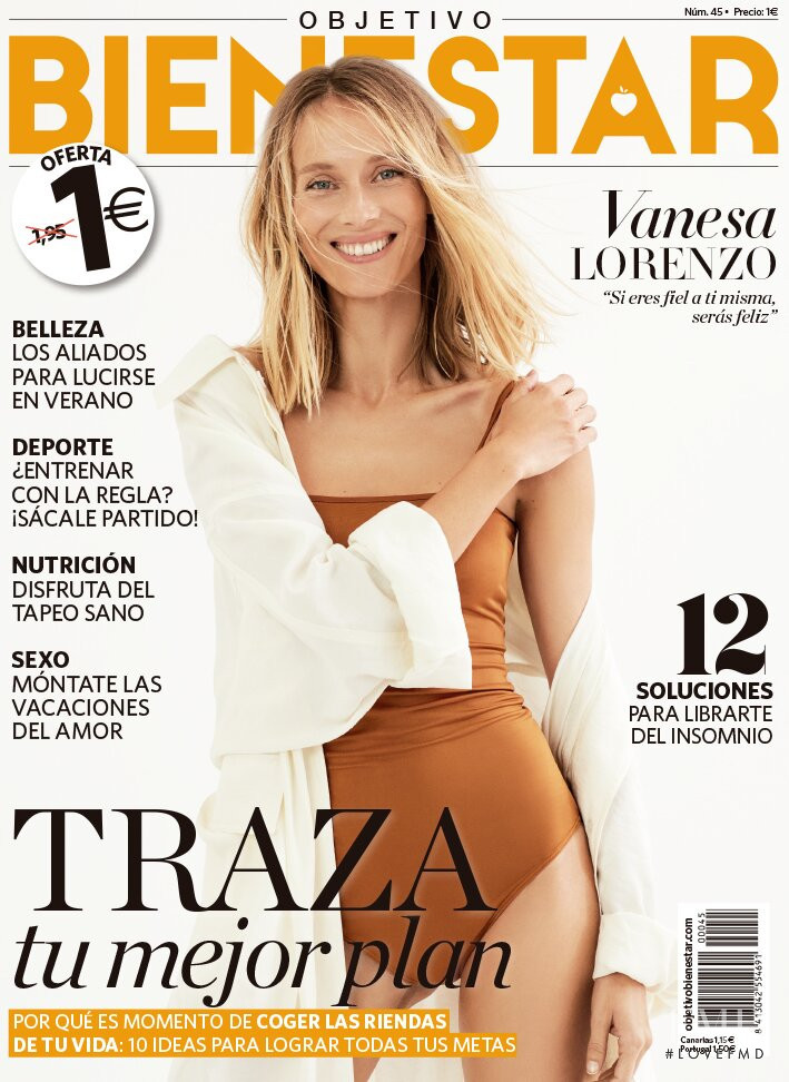 Vanesa Lorenzo featured on the Objetivo Bienestar cover from July 2018