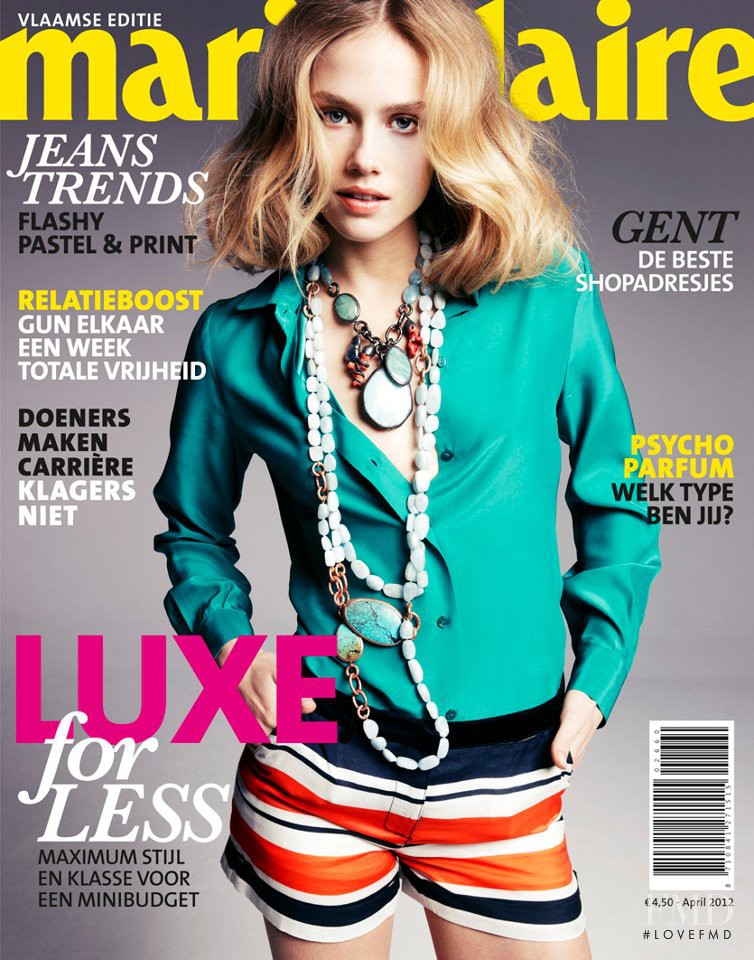 Tosca Dekker featured on the Marie Claire Belgium cover from April 2012