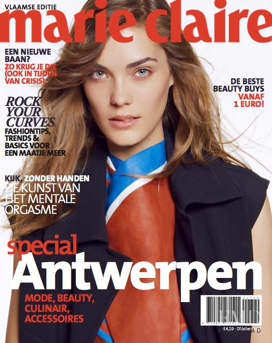 Morgane Heidbreder featured on the Marie Claire Belgium cover from October 2012