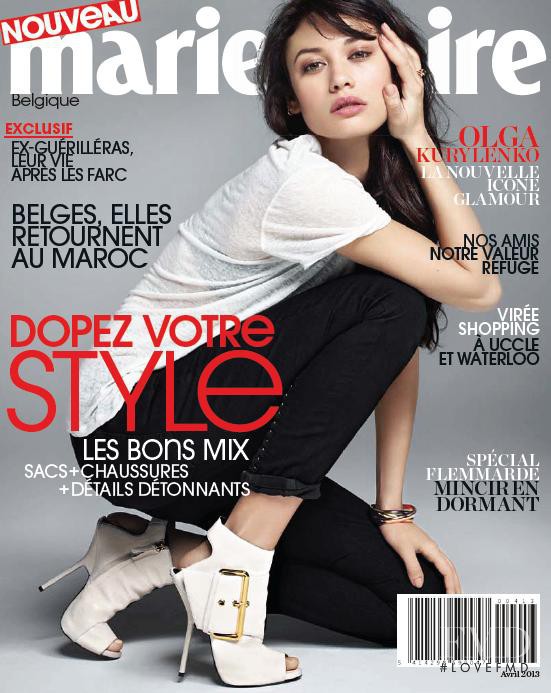 Olga Kurylenko featured on the Marie Claire Belgium cover from April 2013