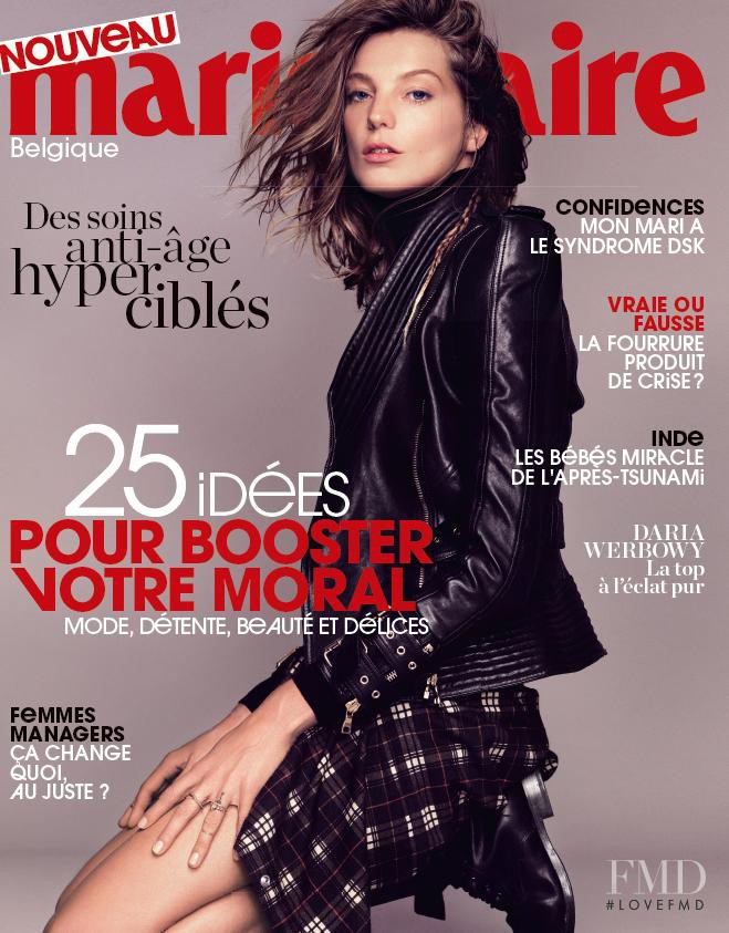 Daria Werbowy featured on the Marie Claire Belgium cover from November 2013
