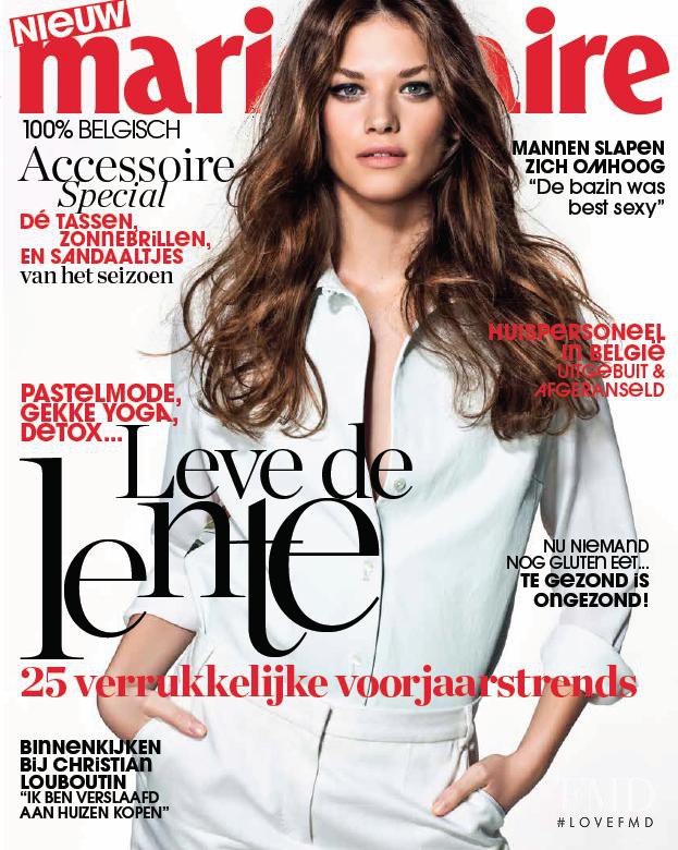 Claudia Anticevic featured on the Marie Claire Belgium cover from April 2014