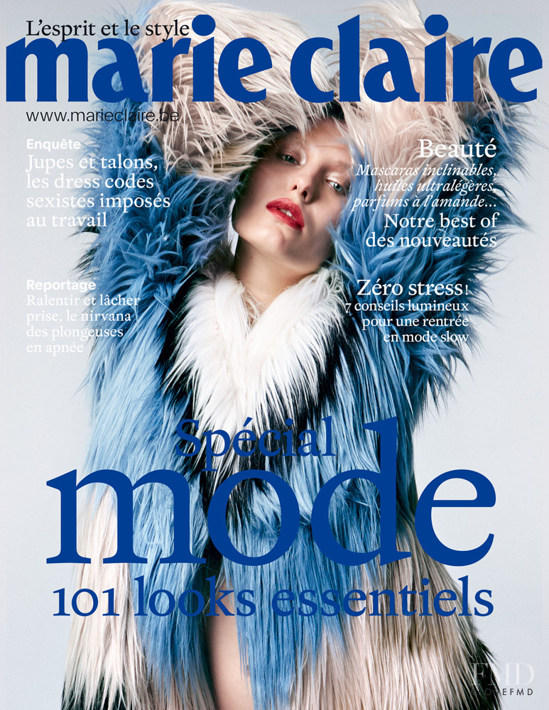 Joanna Kruk featured on the Marie Claire Belgium cover from September 2017