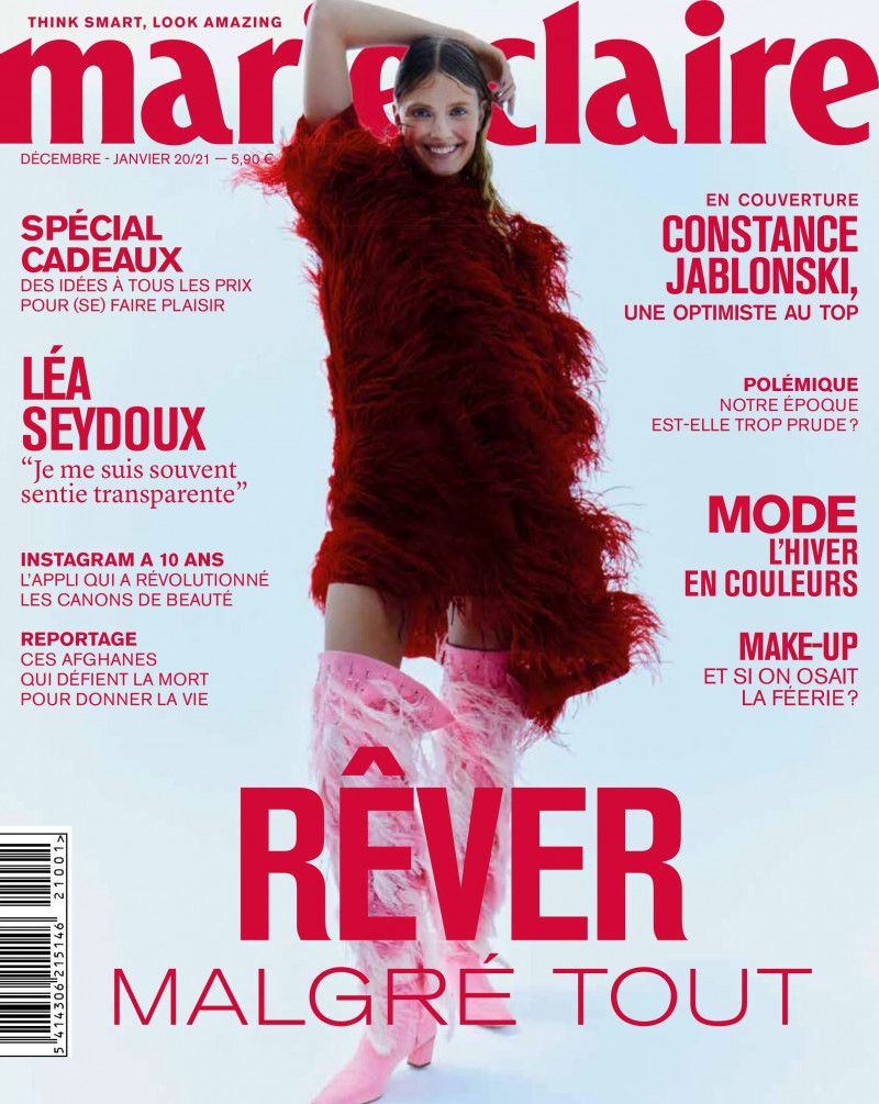  featured on the Marie Claire Belgium cover from December 2020