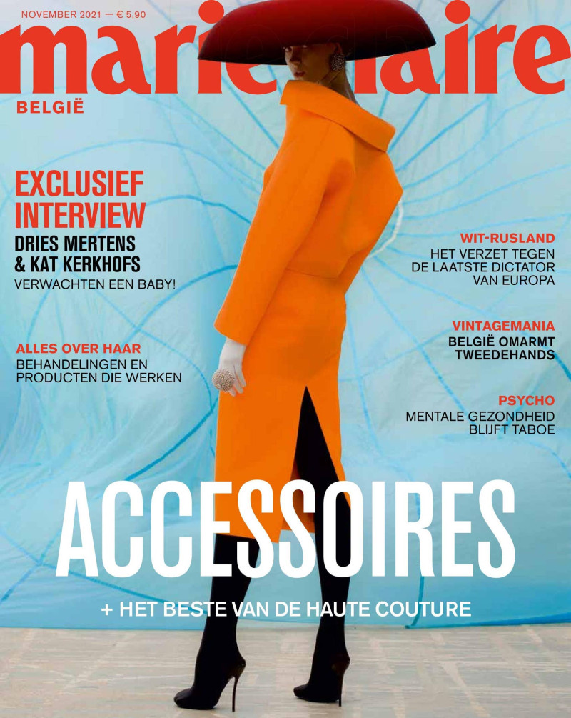Birgit Veegen featured on the Marie Claire Belgium cover from November 2021