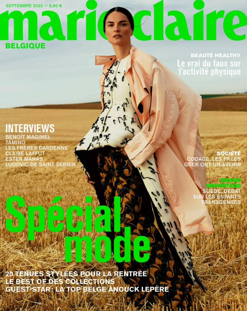 Anouck Lepère featured on the Marie Claire Belgium cover from September 2022