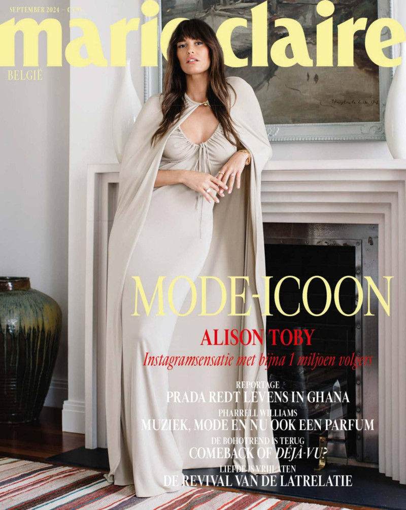 Alison Toby featured on the Marie Claire Belgium cover from September 2024