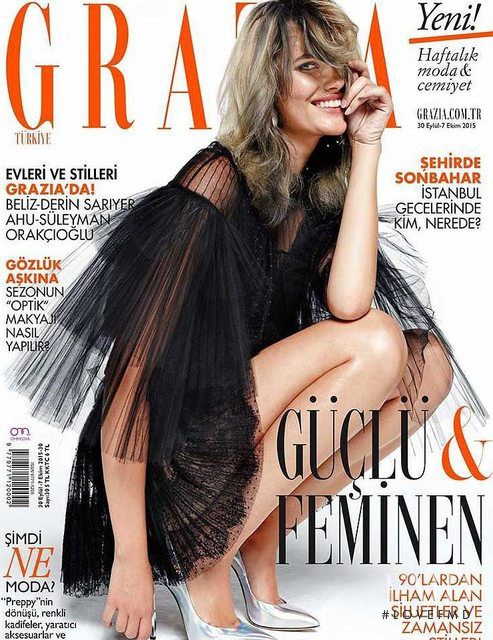 Louise Mikkelsen featured on the Grazia Turkey cover from October 2015