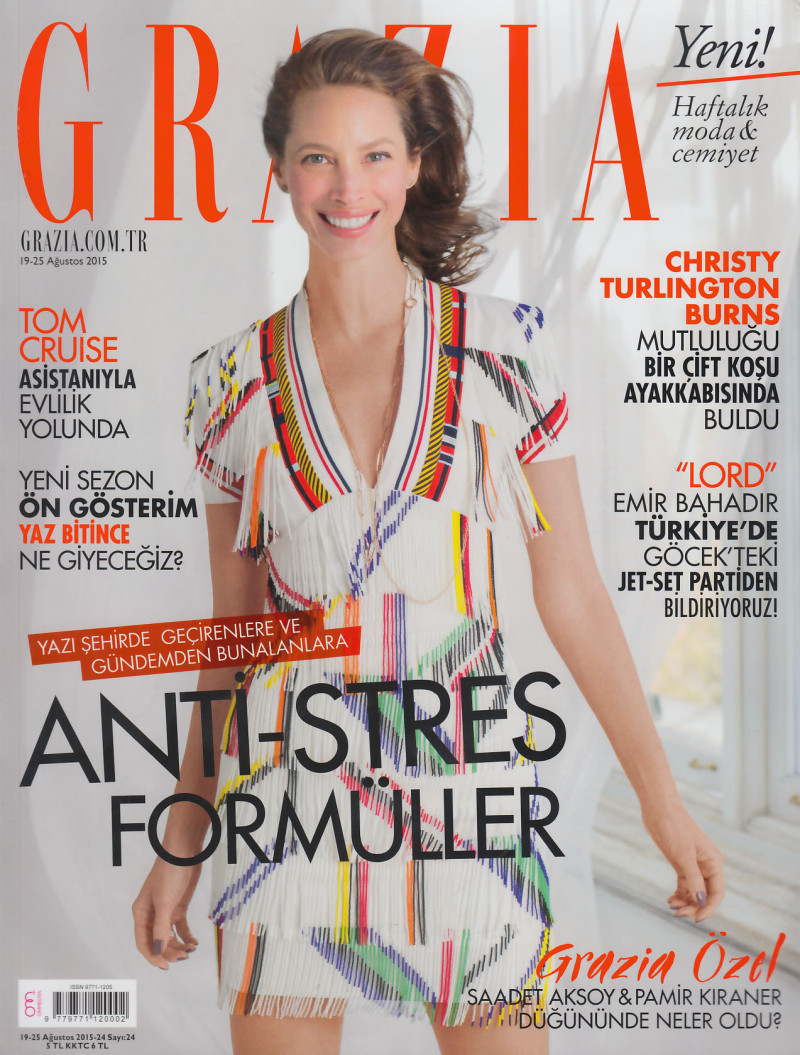 Christy Turlington featured on the Grazia Turkey cover from August 2015