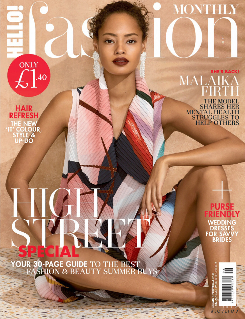 Malaika Firth featured on the Hello! Fashion cover from June 2019