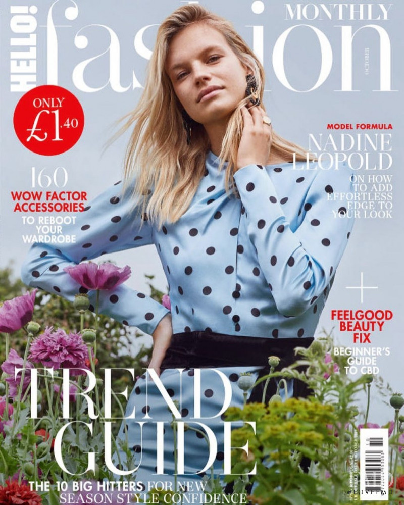 Nadine Leopold featured on the Hello! Fashion cover from October 2019