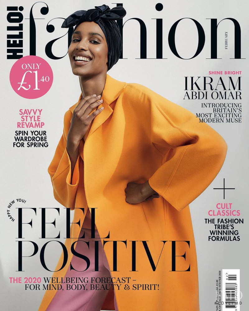 Ikram Abdi Omar featured on the Hello! Fashion cover from February 2020