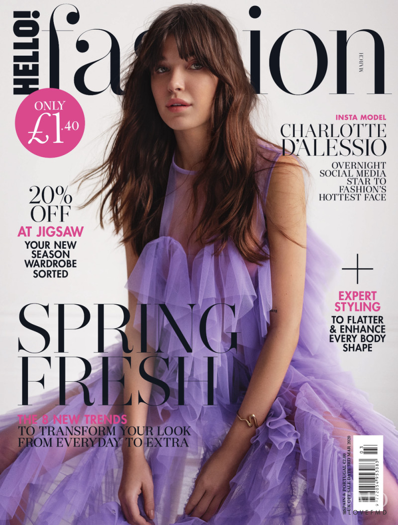 Charlotte D\'Alessio featured on the Hello! Fashion cover from March 2020