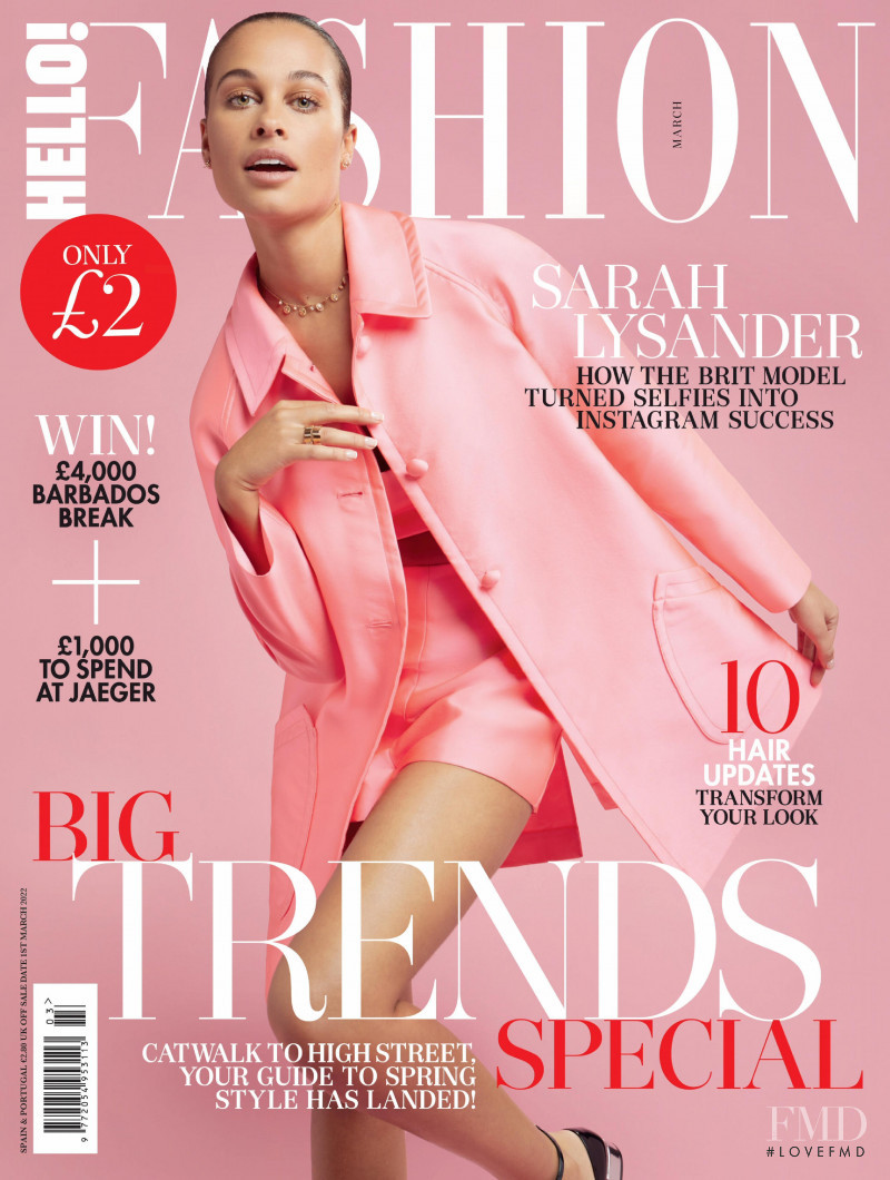 Sarah Lysander featured on the Hello! Fashion cover from March 2022