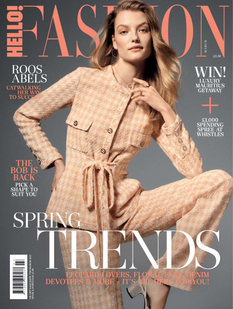 Roos Abels featured on the Hello! Fashion cover from March 2023