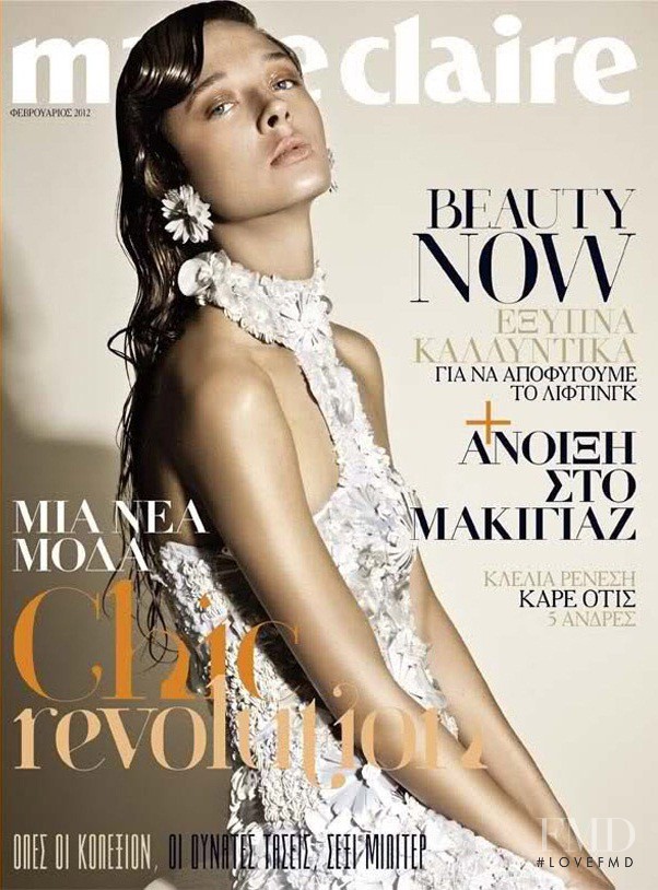 Natalia Zakharova featured on the Marie Claire Greece cover from February 2012