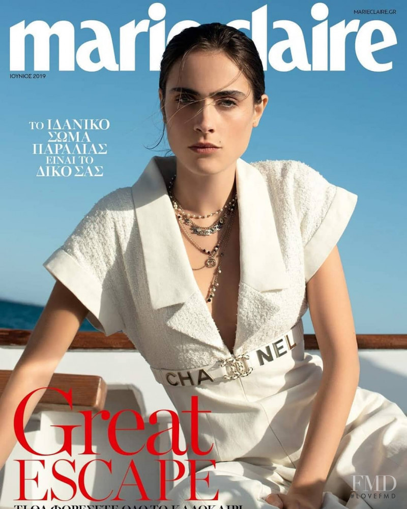 Charlotte Coquelin featured on the Marie Claire Greece cover from June 2019