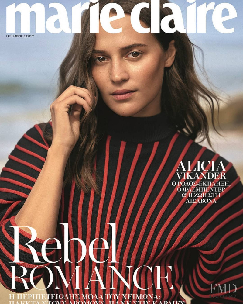 Alicia Vikander featured on the Marie Claire Greece cover from November 2019