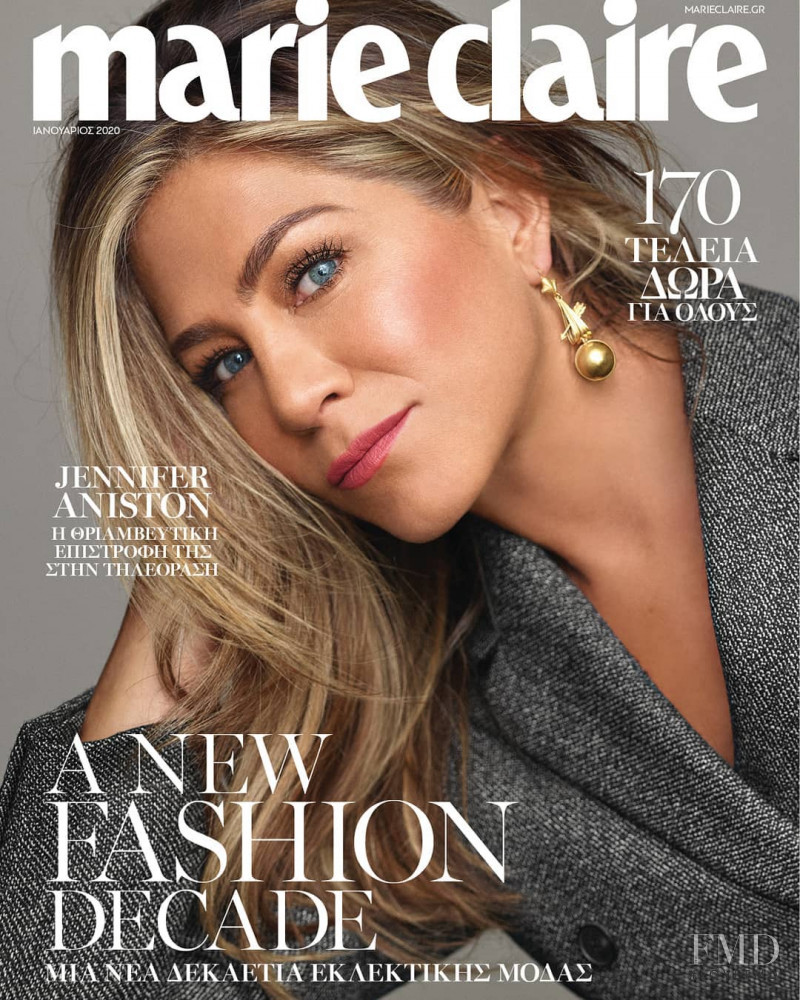 Jennifer Aniston featured on the Marie Claire Greece cover from January 2020