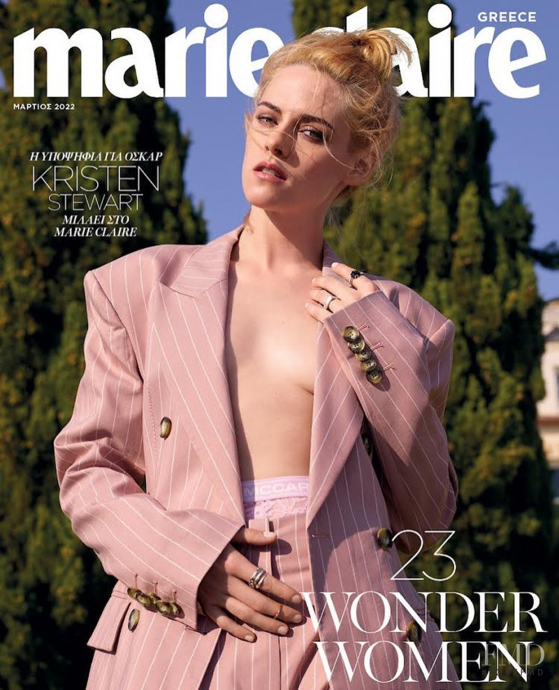 Kristen Stewart  featured on the Marie Claire Greece cover from March 2022