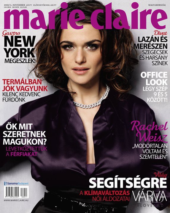 Rachel Weisz featured on the Marie Claire Hungary cover from November 2008