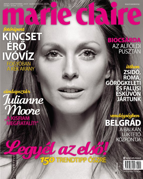Julianne Moore featured on the Marie Claire Hungary cover from September 2008