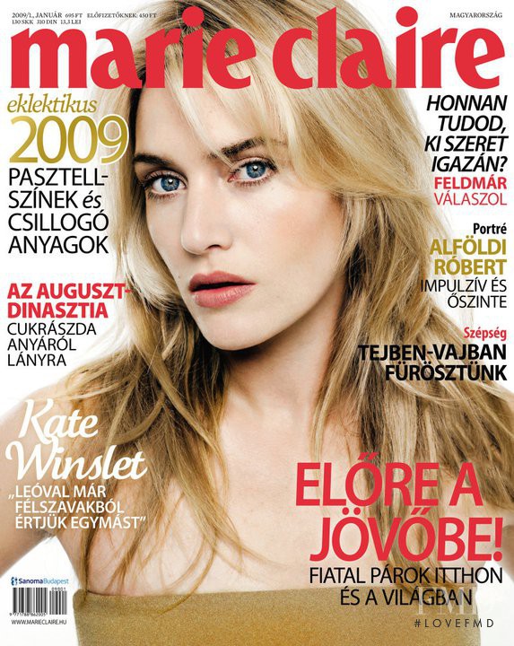 Kate Winslet featured on the Marie Claire Hungary cover from January 2009