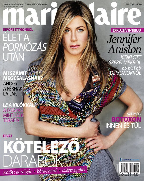 Jennifer Aniston featured on the Marie Claire Hungary cover from November 2009