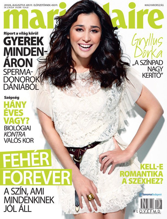 Gryllus Dorka featured on the Marie Claire Hungary cover from August 2010